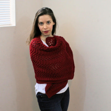 C05 Knit Ripple Wrap Shawl