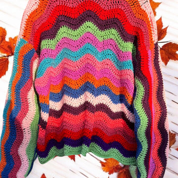 Wavy Oversized Crochet Jumper