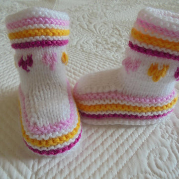 Baby Girl Stripes Hat And Booties