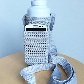 Granny square water bottle holder