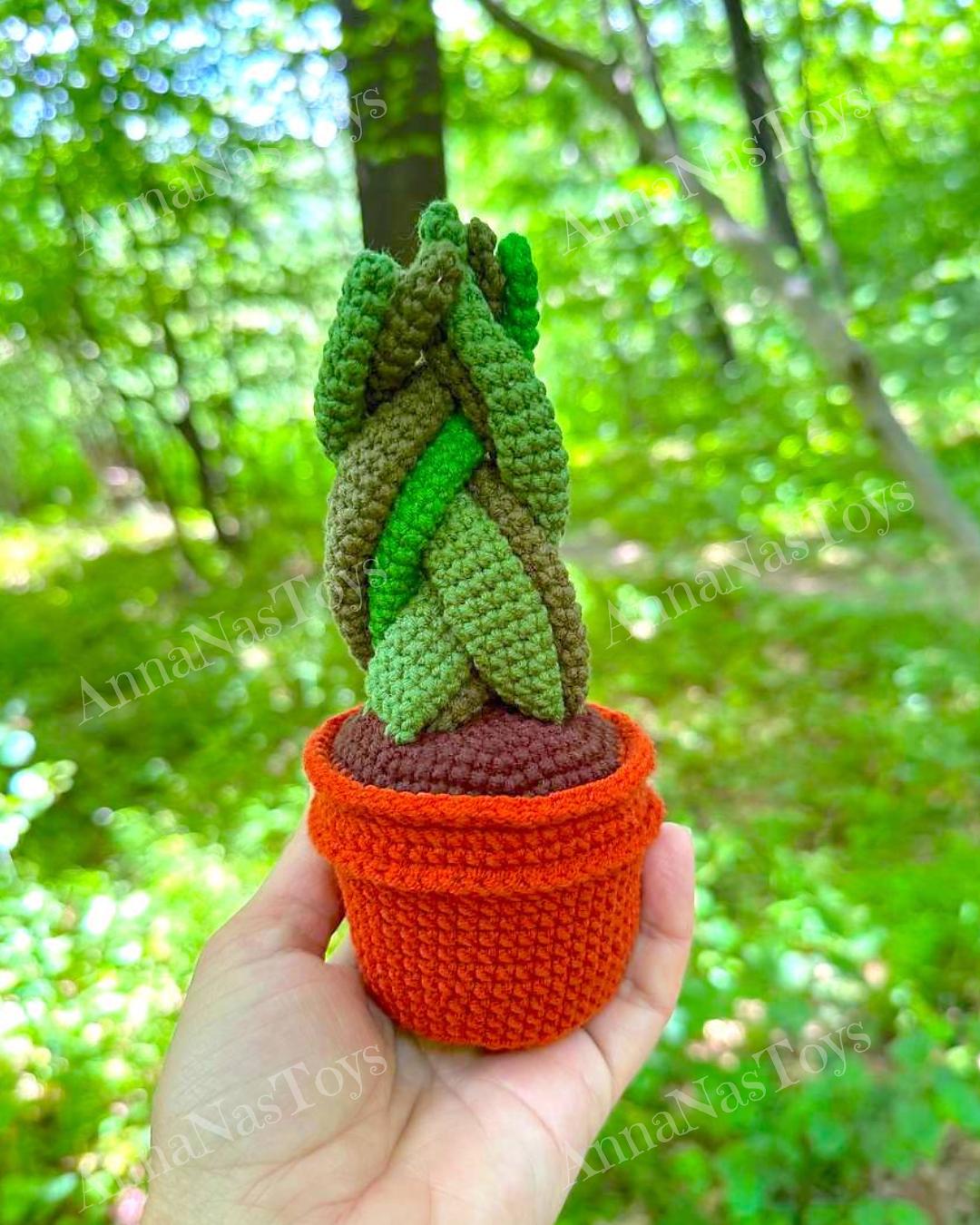 Crochet Succulent Pattern, Potted Sansevieria