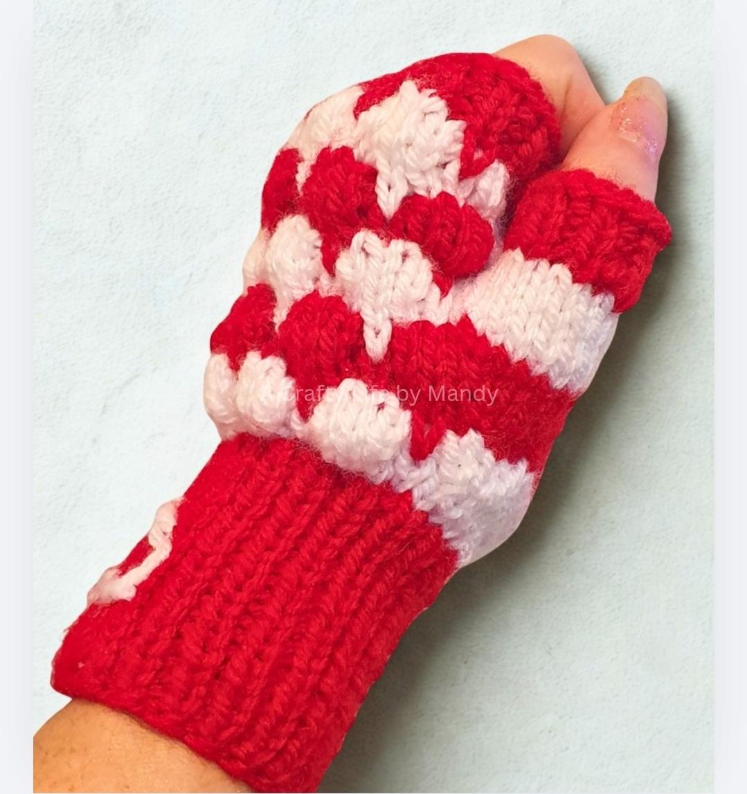 No1 Sweet Heart Fingerless Mittens