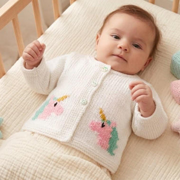 Baby Unicorn Cardigan and Hat