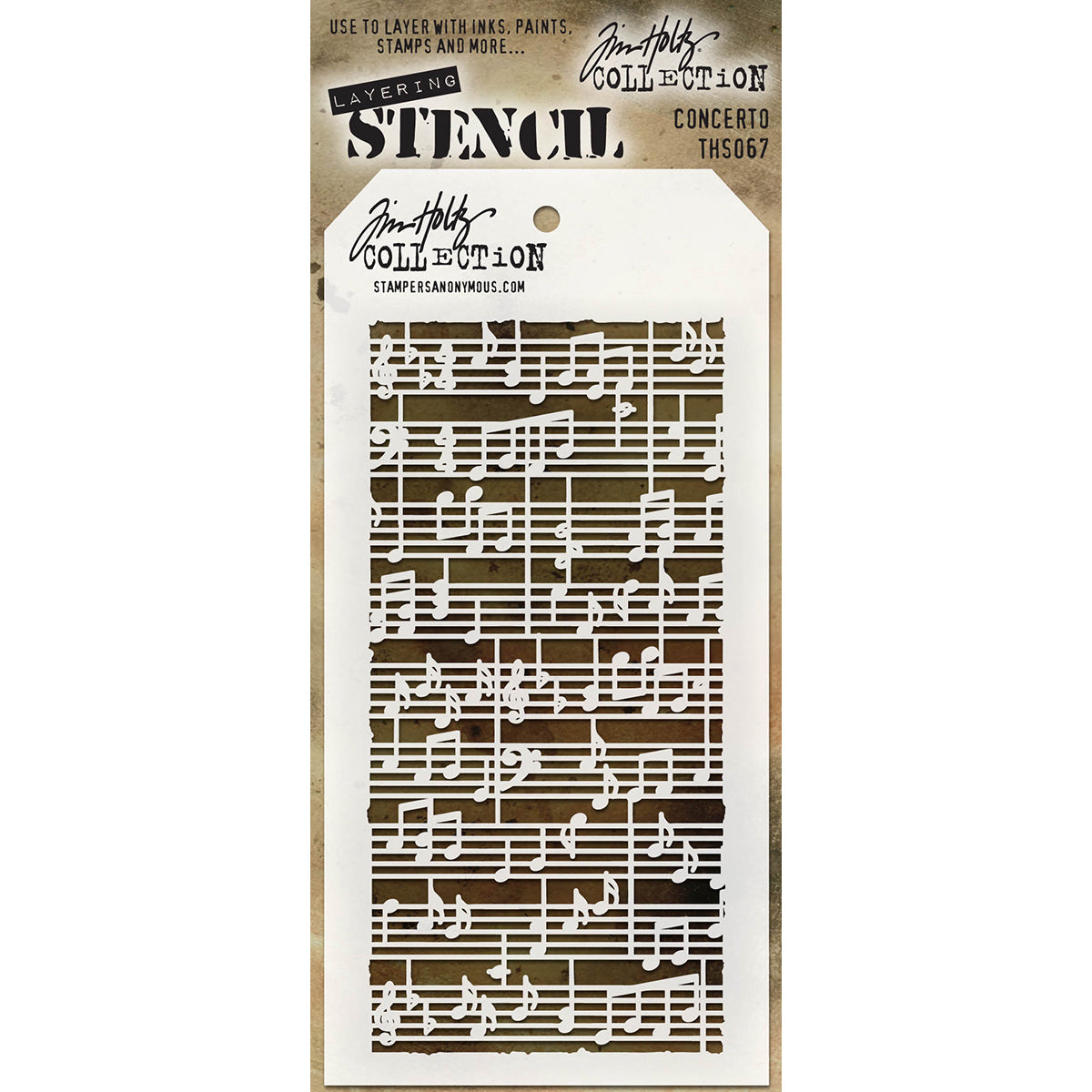 Stampers Anonymous Tim Holtz Layered Stencil 4.125"X8.5" - Concerto