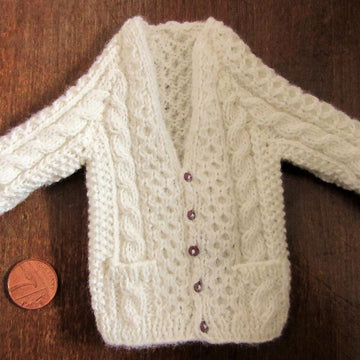 1:6th scale Man's Aran cardigan