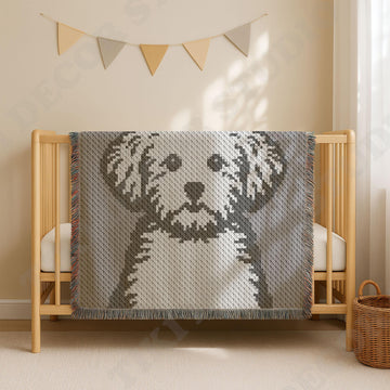 Beginner-friendly Poodle Blanket C2C CROCHET PATTERN Dog Face Throw Chart JPG PDF