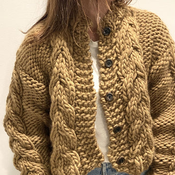 Bulky Cable Crop Cardigan