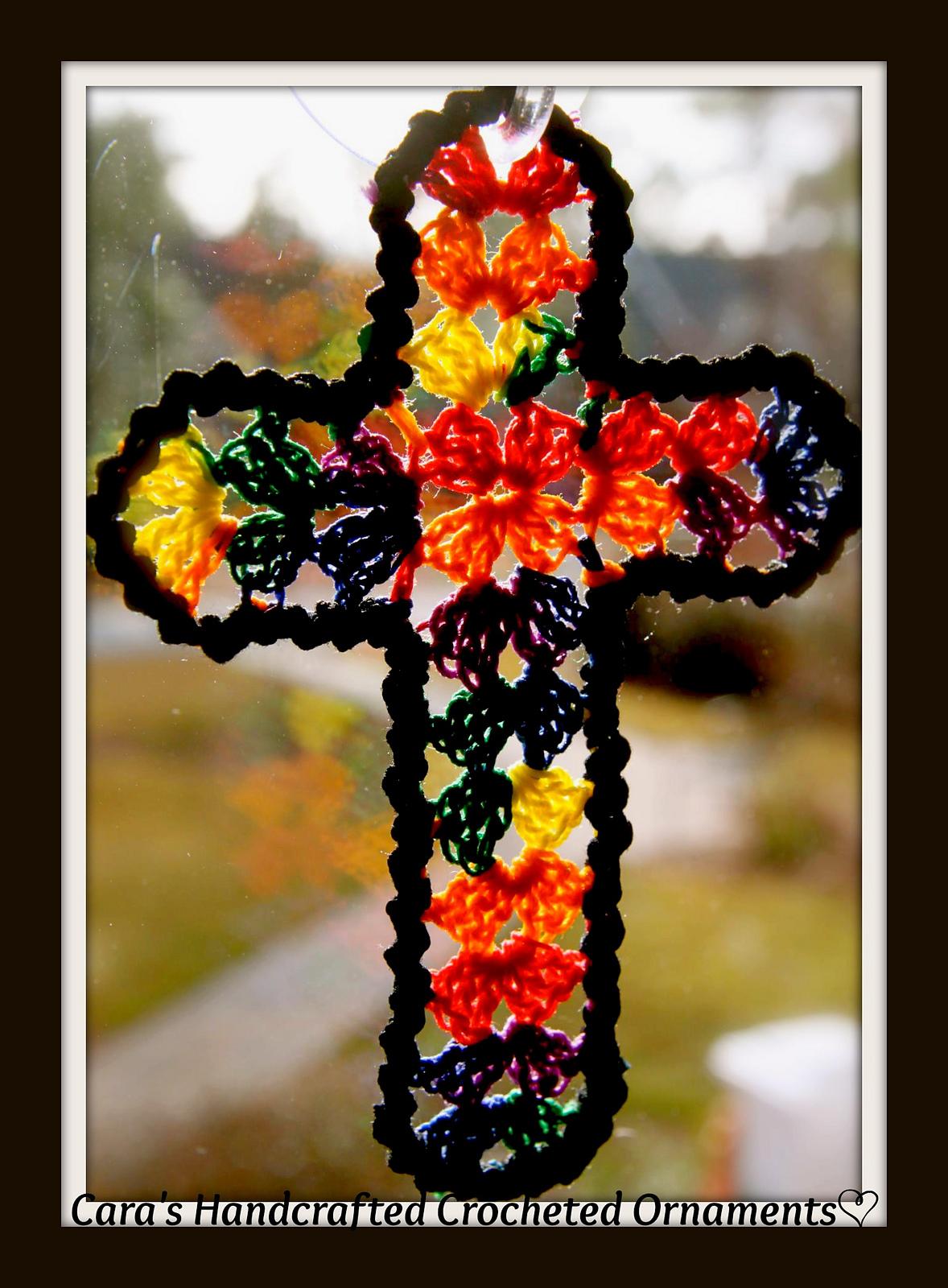 Stained Glass Cross Ornament or Bookmark