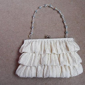 Ruffle Clasp Handbag Metal Frame Bag