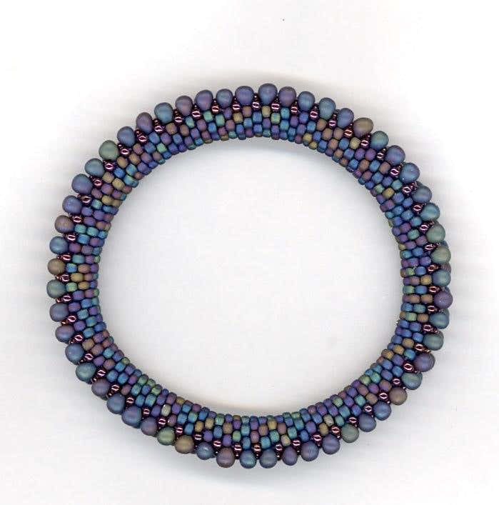 Double Drops Bead Crochet Bangle