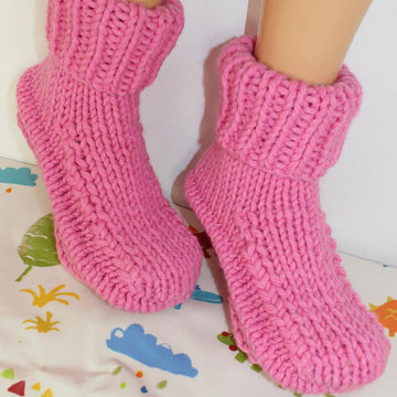 Mens Super Chunky Stocking Stitch Slippers