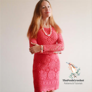 Floral long-sleeve mini medallion dress.