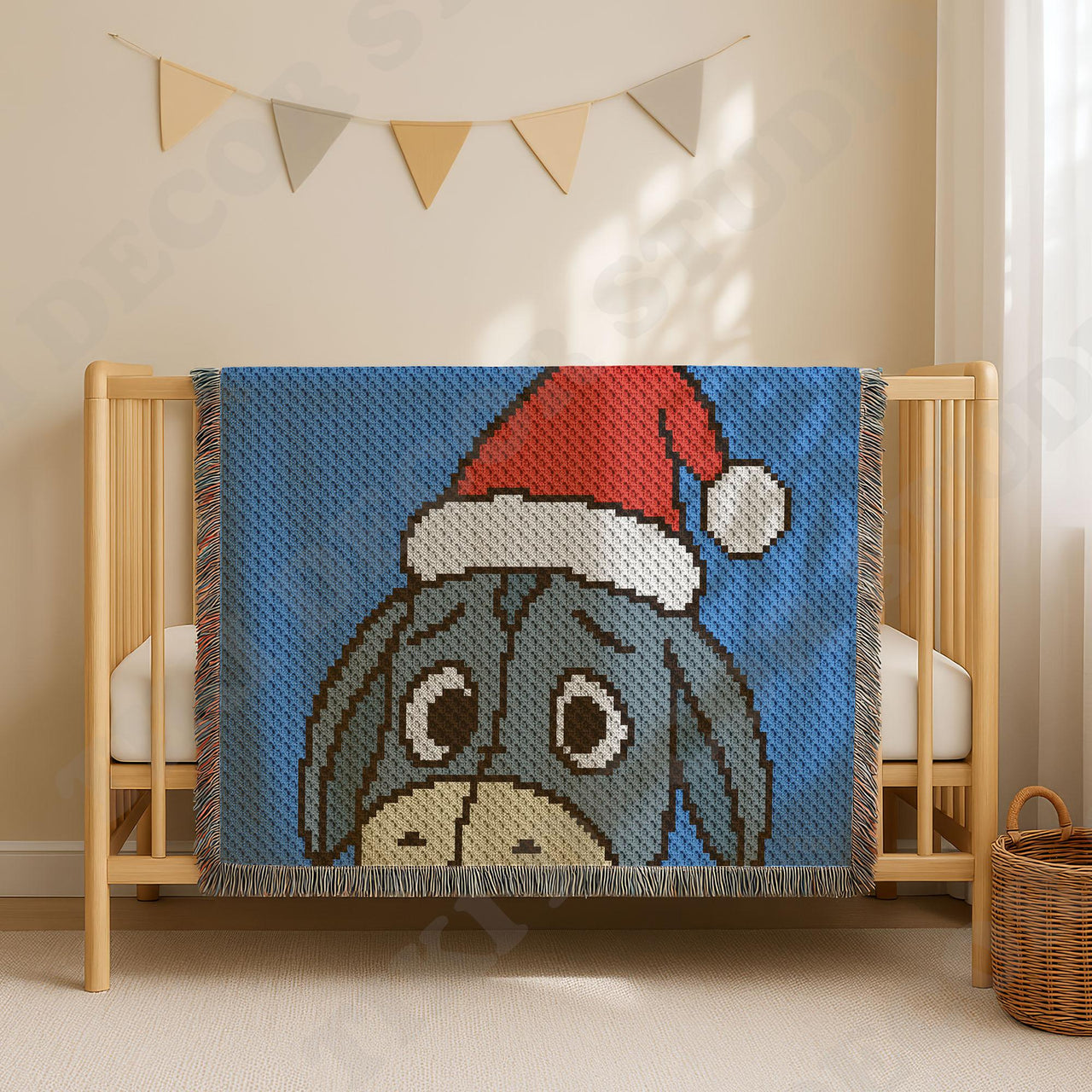 Santa Hat Donkey C2C Crochet Blanket Pattern