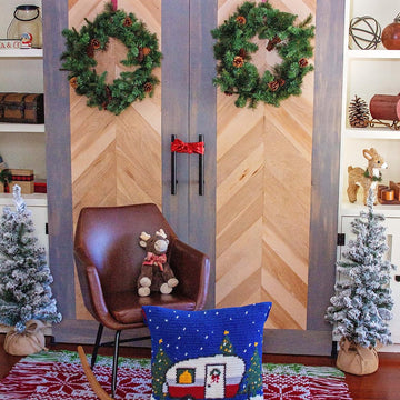 Holiday Camper Crochet Pillow