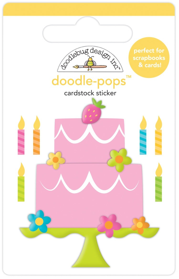 Doodlebug Doodle-Pops 3D Stickers - Make A Wish, Hey Cupcake