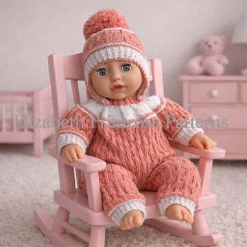 Raindrops Bodysuit and Hat Knitting Pattern for 38–46 cm Dolls – P105 – Elizabeth Primrose Patterns