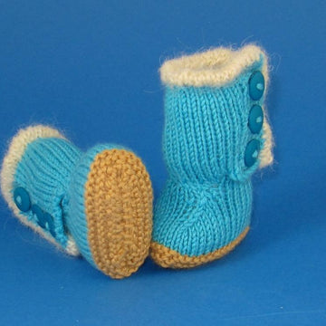 Baby Fur Trim 3 Button Booties (Bootees)