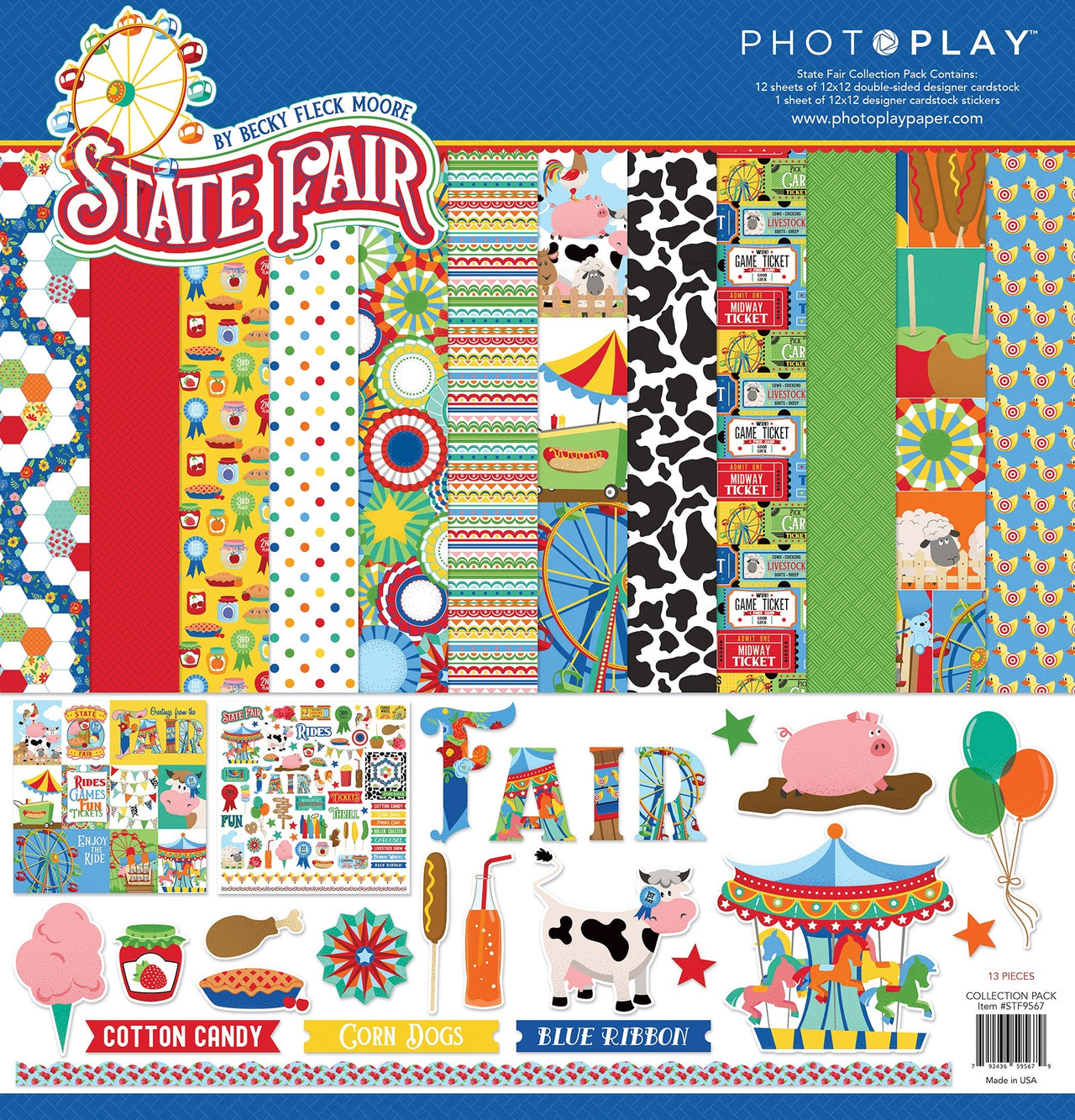 Photoplay Paper PhotoPlay Collection Pack 12"X12" - State Fair