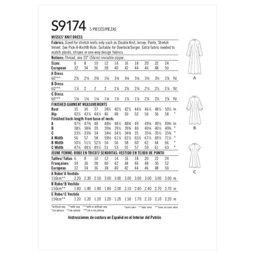 Simplicity Misses' Knit Dress S9174 - Sewing Pattern