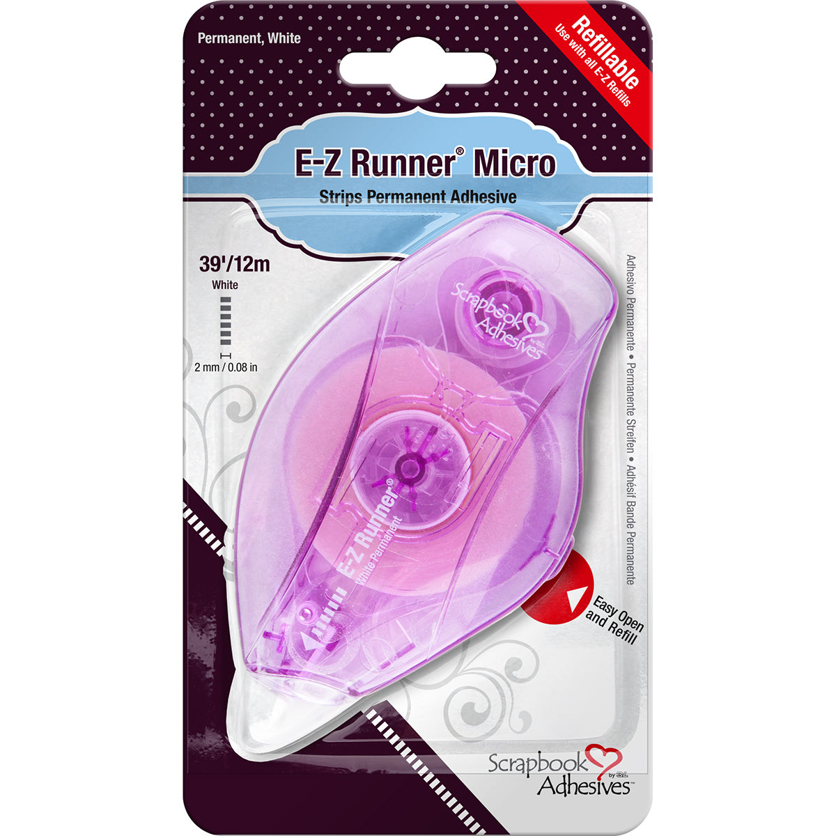 3L Scrapbook Adhesives E-Z Runner Micro Adhesive - Permanent, .08"x39'