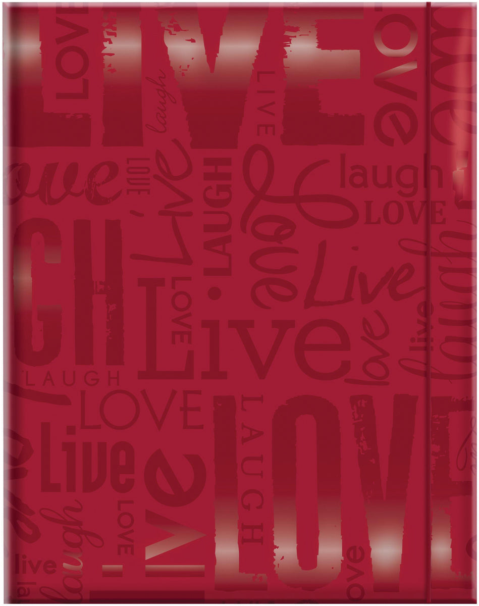 MBI Embossed Gloss Expressions Photo Album 4.75"X6.5" - Live, Love & Laugh - Red