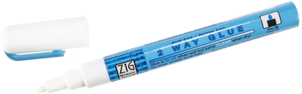 Zig 2-Way Glue Pen Carded 3/Pkg - Fine Tip