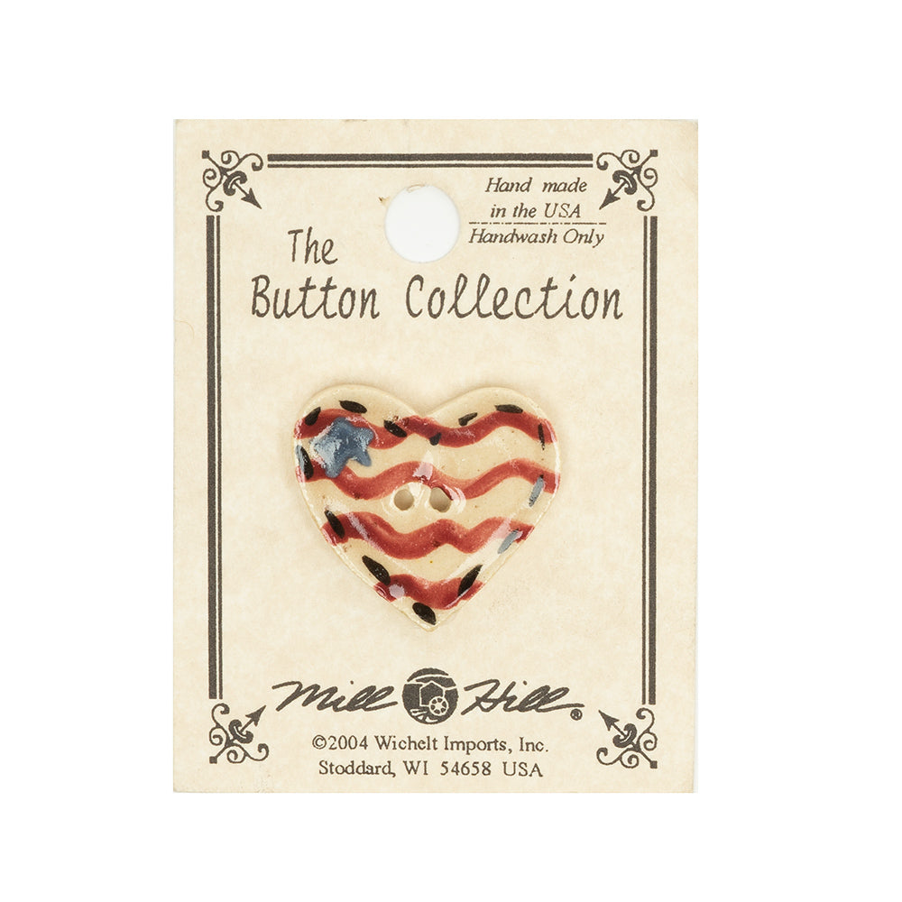 Mill Hill Button 86228 - Old Heart Flag