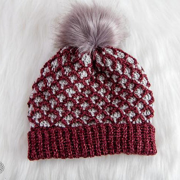 Reversible Diamonds Hearts Hat