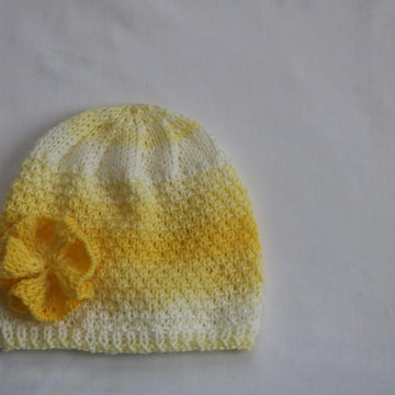 Ray of Sunshine Baby Hat with Flower.