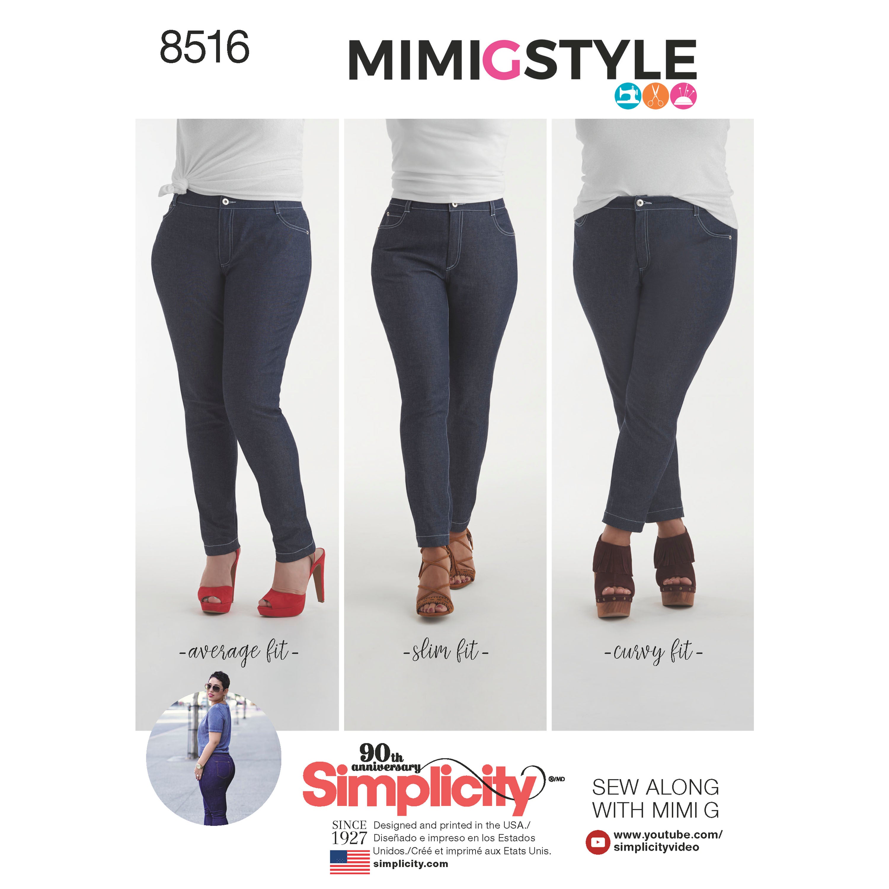 Simplicity Pattern 8516 Misses' Mimi G Skinny Jeans 8516 - Sewing Pattern
