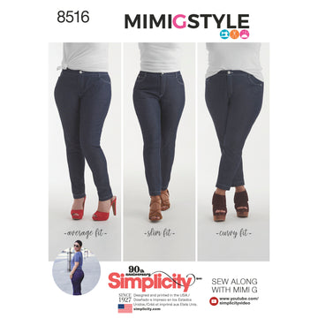 Simplicity Pattern 8516 Misses' Mimi G Skinny Jeans 8516 - Sewing Pattern