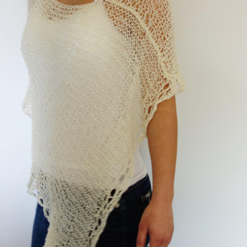 Lace Edge Assymmetrical Poncho