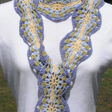 June crochet scarf (continuous granny circles)