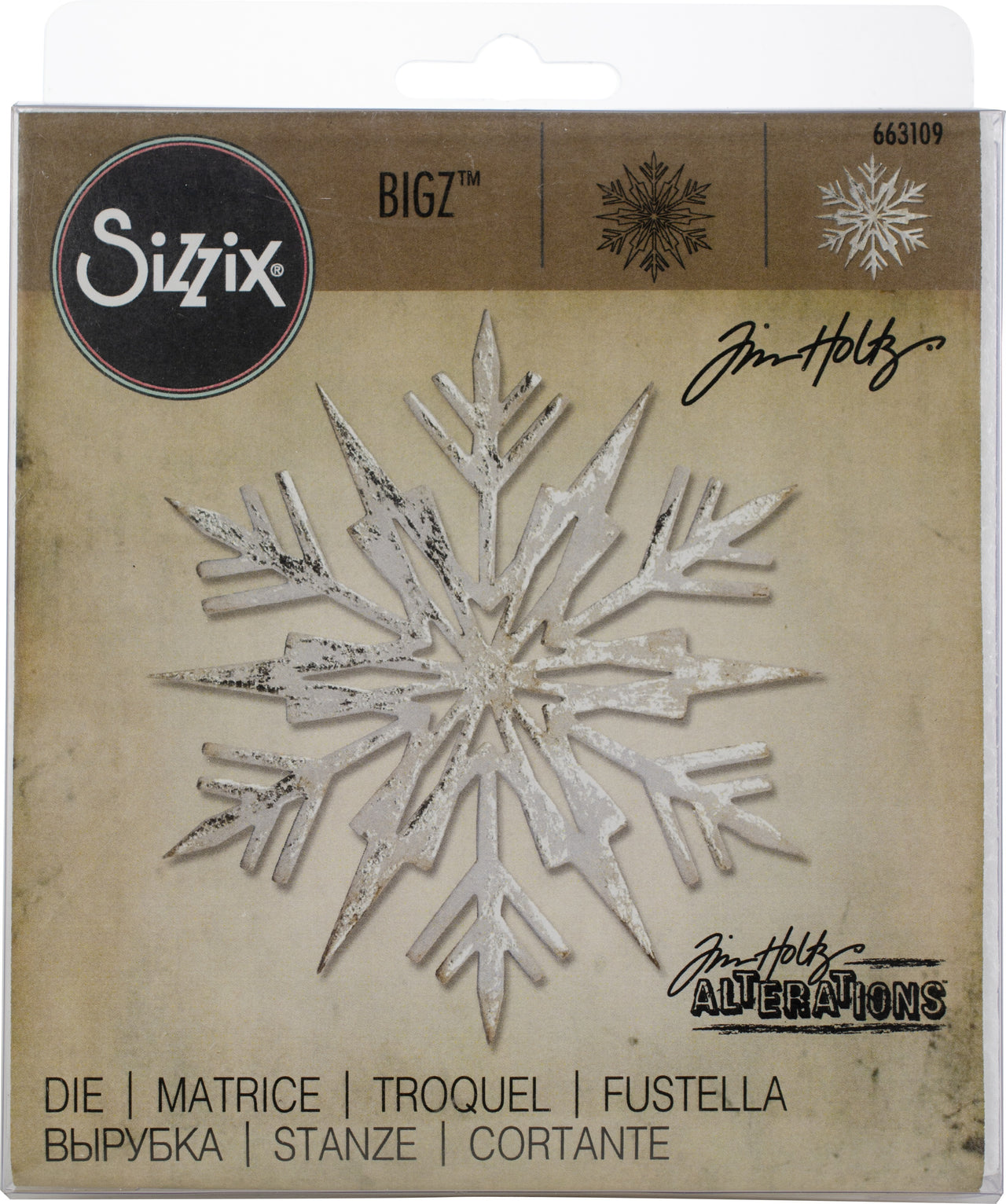 Sizzix Bigz Die By Tim Holtz 4"X4.25" - Ice Flake