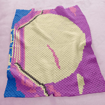 Home Decor Sunset Art Deco Throw Blanket C2C Crochet Pattern