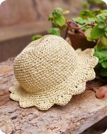 Raffia summer panama hat for adults and kids crochet pattern H1