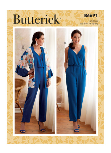 Butterick Misses' Jacket and Jumpsuit B6691 - Sewing Pattern