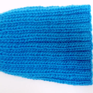 Ribbed Blue Hat