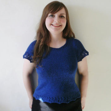 Chevron and eyelet hem t shirt