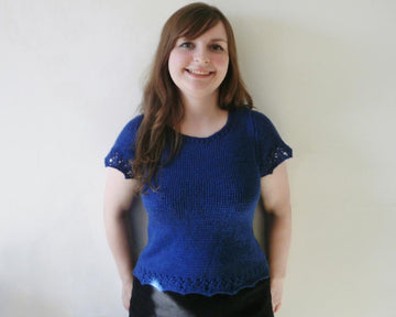 Chevron and eyelet hem t shirt