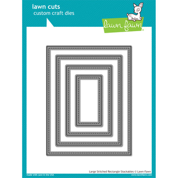Lawn Fawn Lawn Cuts Custom Craft Die - Large Stitched Rectangle