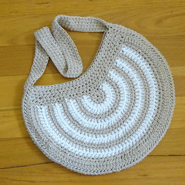 Crochet Striped Slouch Bag