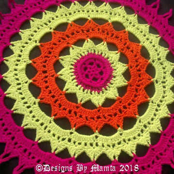 Sun Mandala Crochet Doily Pattern For Home Decor