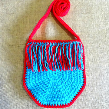 Girls Crochet Tassel bag