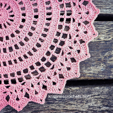 Vintage Pink Doily Placemat Written Pattern