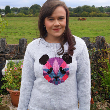 Intarsia - Geometric Panda Chart  - Adults Sweater