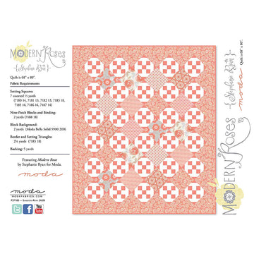Moda Fabrics Modern Roses Quilt - Downloadable PDF