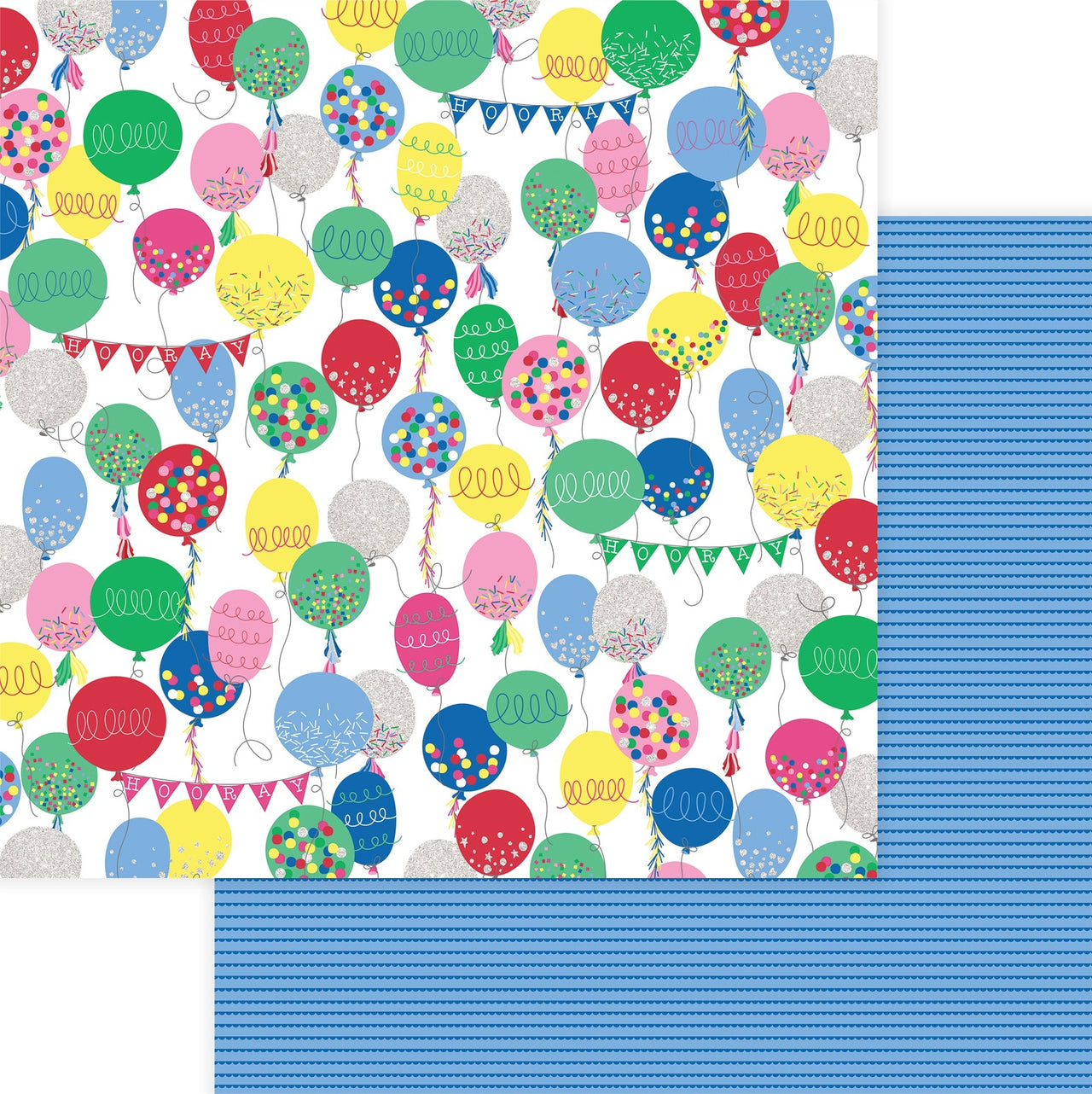 Photoplay Paper Confetti Double-Sided Cardstock 12"X12" 25/Pkg - Hooray