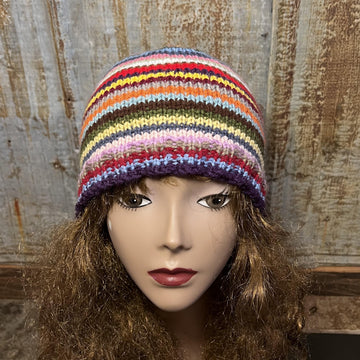 Striped Beanie -- a loom knit pattern