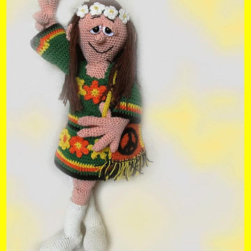 Flower Power Girl Lily amigurumi doll